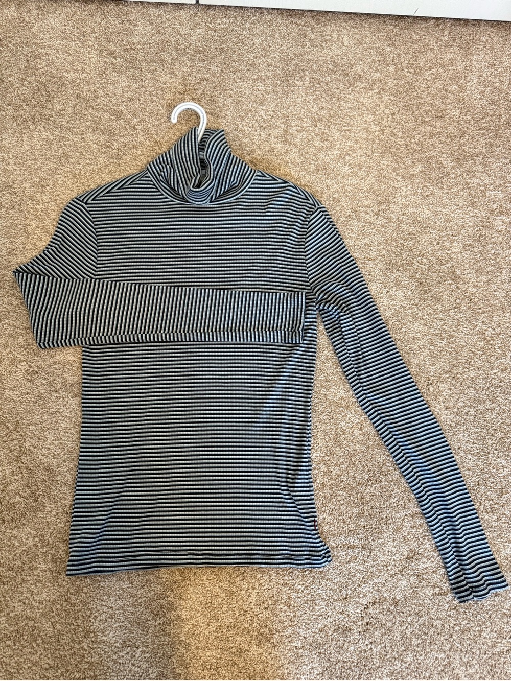 Levi's Black and White Striped Turtleneck Top